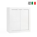 Bathroom cabinet with 2 glossy white doors, storage compartment, 70x35x78cm Willy On Sale
