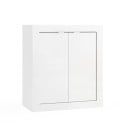 Bathroom cabinet with 2 glossy white doors, storage compartment, 70x35x78cm Willy Promotion