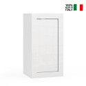 Bathroom space-saving cabinet 1 door 42x35x78cm glossy white Sammy. On Sale