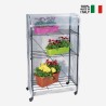 Balcony terrace greenhouse with wheels 3 shelves 57x28xh105cm Mini Spring On Sale
