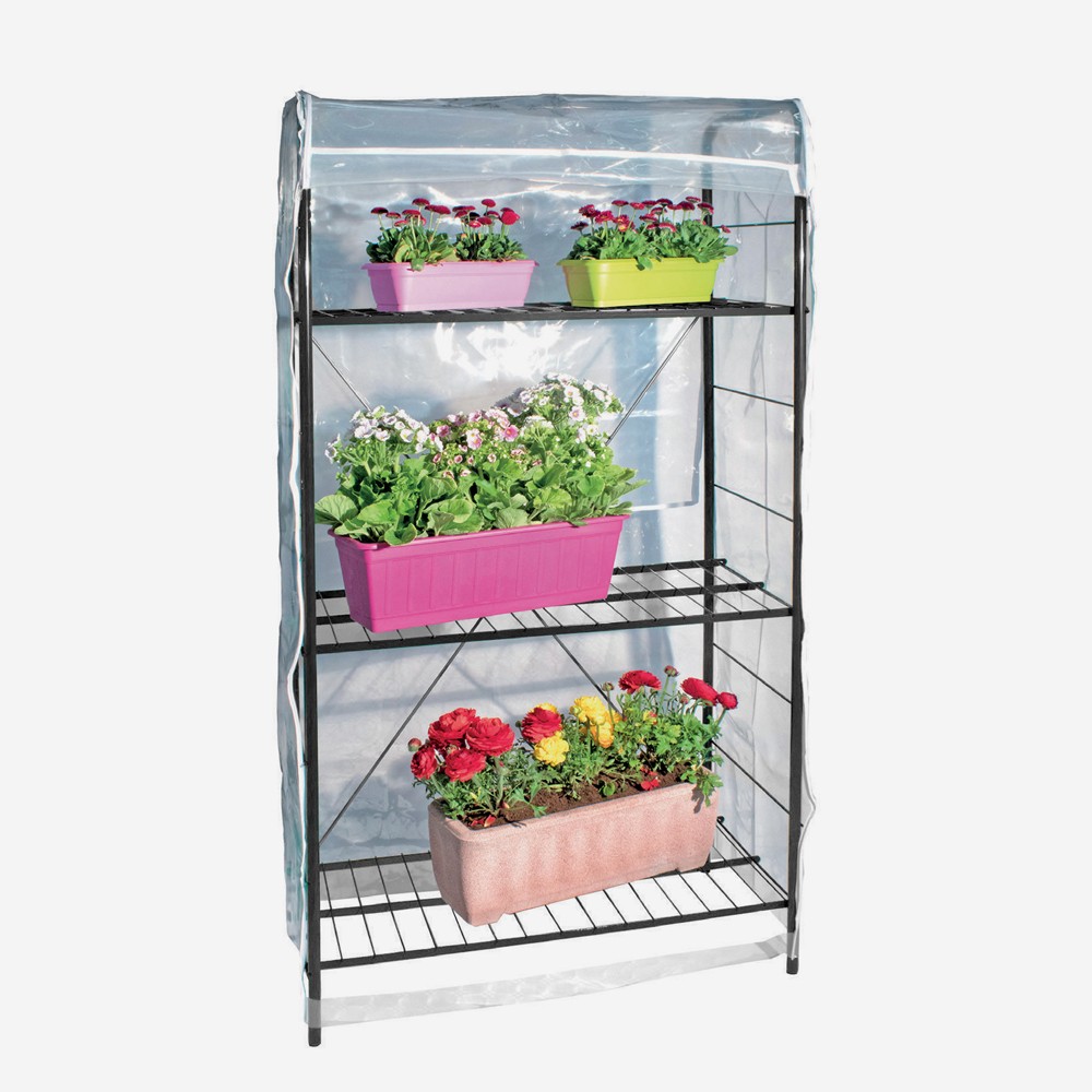 Spring 160 Balcony Greenhouse with 3 Shelves for Plants and Flowers, 84x43x160cm