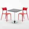 Mojito Set Made of a 70x70cm Black Square Table and 2 Colourful Parisienne Chairs Price