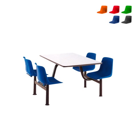 Monobloc table 4 chairs canteen company office school Four Promotion