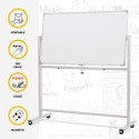 Magnetic whiteboard 180x90cm with double-sided rotating wheels Albert XL. Sale