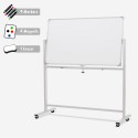 Magnetic whiteboard 180x90cm with double-sided rotating wheels Albert XL. Discounts