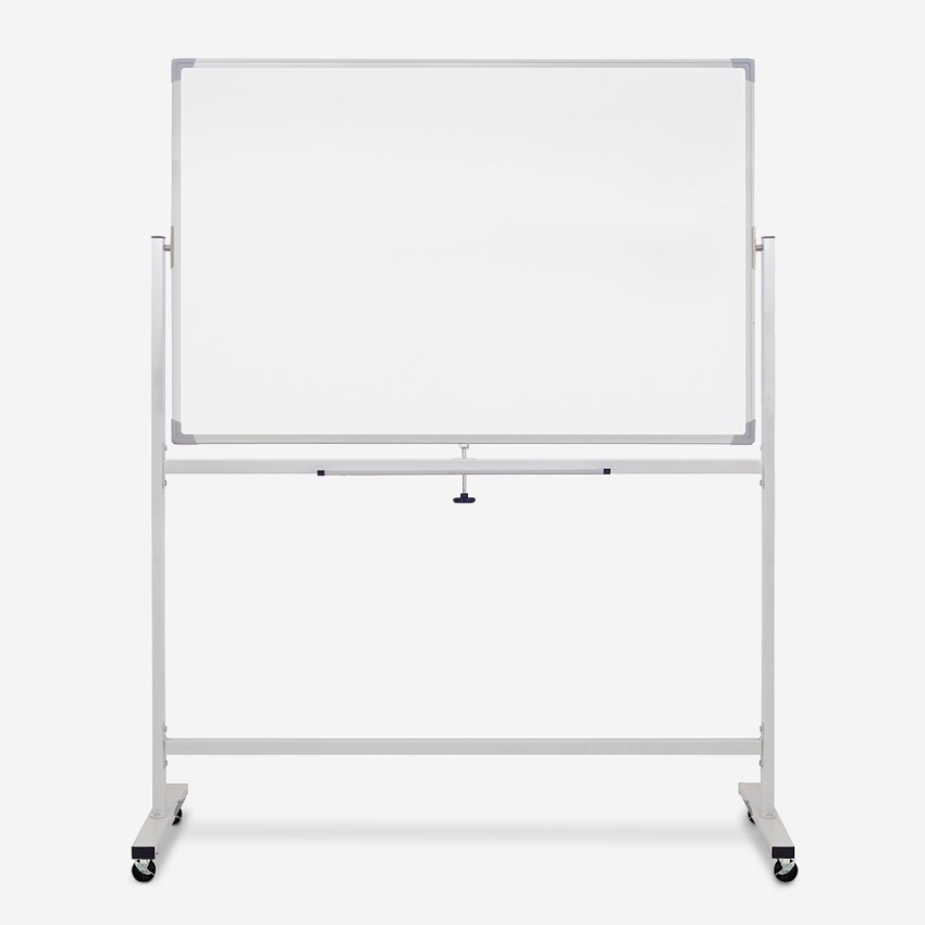 Biface Magnetic Chalkboard 120x90cm with White Wheels Albert L Promotion