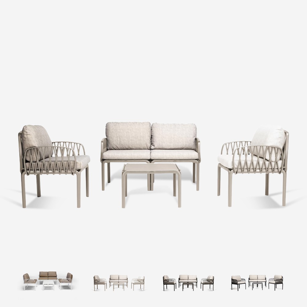Outdoor Patio Set: Sofa, Coffee Table, 2 Armchairs - Portofino Grand Soleil