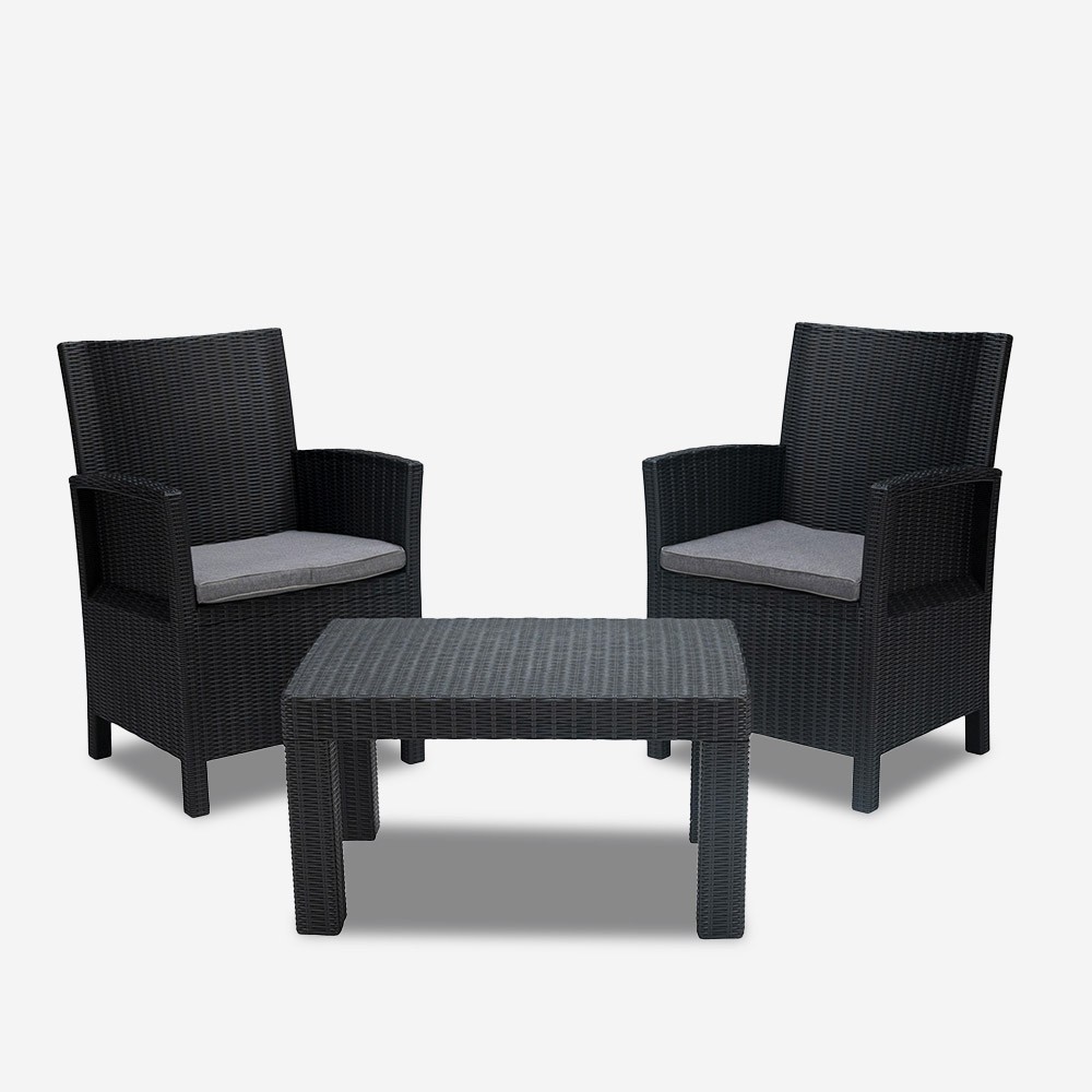 Outdoor Garden Lounge Set with 2 Armchairs, Cushions, and Table - Tropea Grand Soleil
