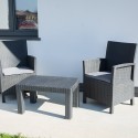 Outdoor garden lounge 2 armchairs cushions coffee table Tropea Grand Soleil Model