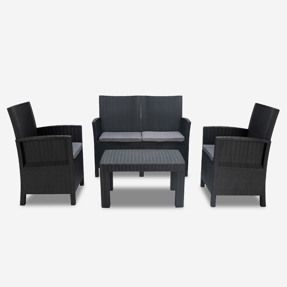 Outdoor Garden Set with Sofa, 2 Armchairs, and Coffee Table - Taormina Grand Soleil