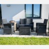 Outdoor set with 2 armchairs, sofa, coffee table, and storage container - Riccione Grand Soleil. Choice Of