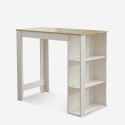 High table set 120x60cm 4 stools h75cm white wood Lyman Offers