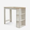 High table set 120x60cm 4 stools h75cm white wood Lyman Offers