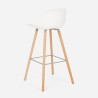 Set of 4 high bar stools with backrest and a kitchen table 120x60cm Mitchell. Discounts