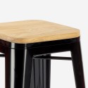 high wooden table set 120x60cm 4 black bar stools syracuse Discounts