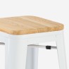 Set of 4 Bar Stools for Kitchen with High Table 120x60cm White Galles Wood Measures