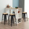 set 4 high stools for kitchen bar table 120x60cm white wood galles. Offers