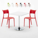 Cocktail Set Made of a 70x70cm White Square Table and 2 Colourful Parisienne Chairs Promotion
