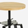 High kitchen table set 120x60cm 4 swivel adjustable Redmond stools 