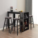 Set of 4 high upholstered bar stools h78 black kitchen table 120x60 Salem On Sale