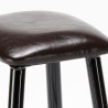 Set of 4 high upholstered bar stools h78 black kitchen table 120x60 Salem Discounts