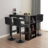 High bar table set 120x60cm black 4 swivel stools with Beaver backrest On Sale