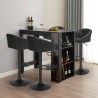 Set of 4 swivel bar stools kitchen table black 120x60cm high Vernon. On Sale