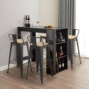 black high bar table set with 4 stools with backrest cruzville Sale