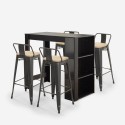 black high bar table set with 4 stools with backrest cruzville Catalog