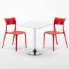 Cocktail Set Made of a 70x70cm White Square Table and 2 Colourful Parisienne Chairs Choice Of
