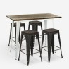 white high table set bar 120x60 with 4 industrial navarro stools Catalog