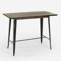 set 4 industrial bar stools table 120x60 vintage black fordville Bulk Discounts