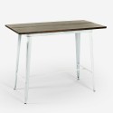 Swanton Vintage White Bar Table Set 120x60 with 4 Tall Stools Bulk Discounts