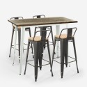 white industrial high table set with 4 palmyra bar stools Discounts