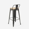 White Industrial High Table Set with 4 Palmyra Backrest Bar Stools Characteristics