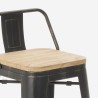 set of 4 bar stools with backrest, 120x60 vintage black table blackduck Buy