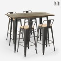 set of 4 bar stools with backrest, 120x60 vintage black table blackduck On Sale