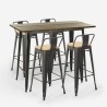 set of 4 bar stools with backrest, 120x60 vintage black table blackduck Catalog
