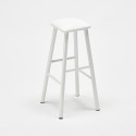 Set 2 bar stools upholstered h78 high table white metal Drayton Sale