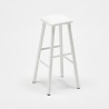 Set 2 bar stools upholstered h78 high table white metal Drayton Sale