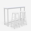 Table set 140x40 high kitchen metal 2 stools bar white wood Argos Promotion