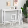 Table set 140x40 high kitchen metal 2 stools bar white wood Argos On Sale