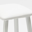 Set of 2 white bar stools high table 140x40 wood metal Quincy Discounts