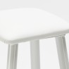 Set of 2 white bar stools high table 140x40 wood metal Quincy Discounts