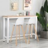 Set 2 bar stools with high white wooden backrest for Westover kitchen table On Sale