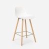 Set 2 bar stools with high white wooden backrest for Westover kitchen table Sale