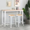 industrial high table set with 2 trenton white wooden bar stools On Sale
