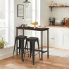 high kitchen table set 140x40 industrial 2 oakwood stools Offers