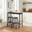 Black high kitchen table set with 2 upholstered faux leather bar stools Spickard. On Sale