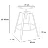 Set 2 industrial high black bar stools 140x40cm Essex Characteristics
